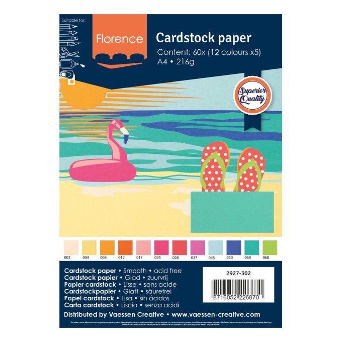 Florence • Cardstock Lisse  A4  21X29.70 cm Summer X60