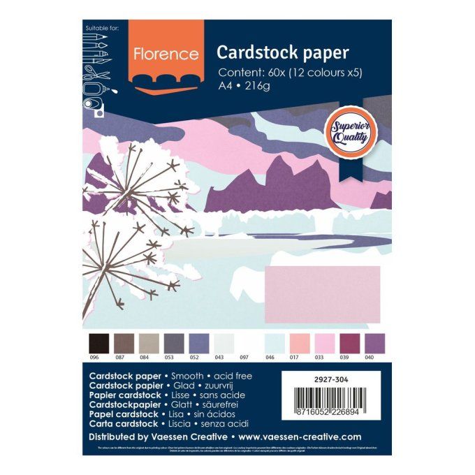 Florence • Cardstock Lisse A4  21X29.70 cm Winter X60