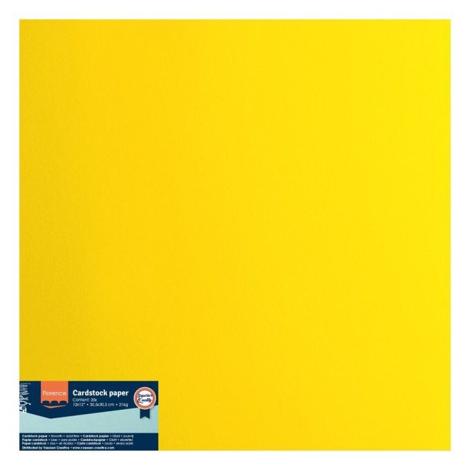 Florence • Papier Cartonné Lisse 30,5x30,5cm Lemon yellow X 20
