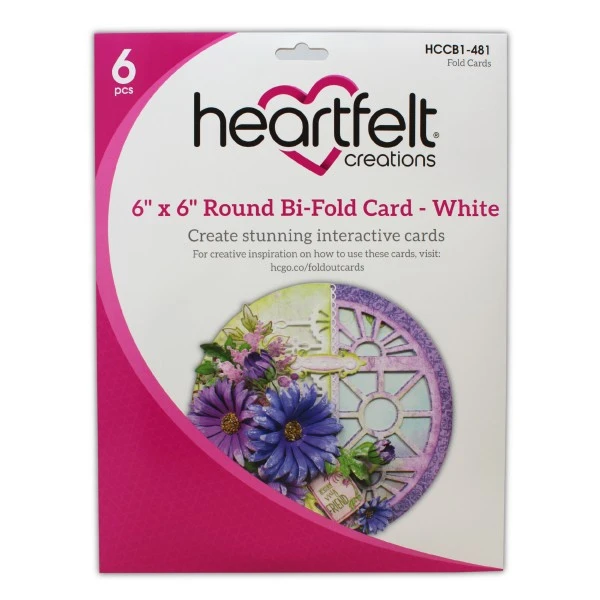 6" x 6" Round Bi-Fold Card - White X6