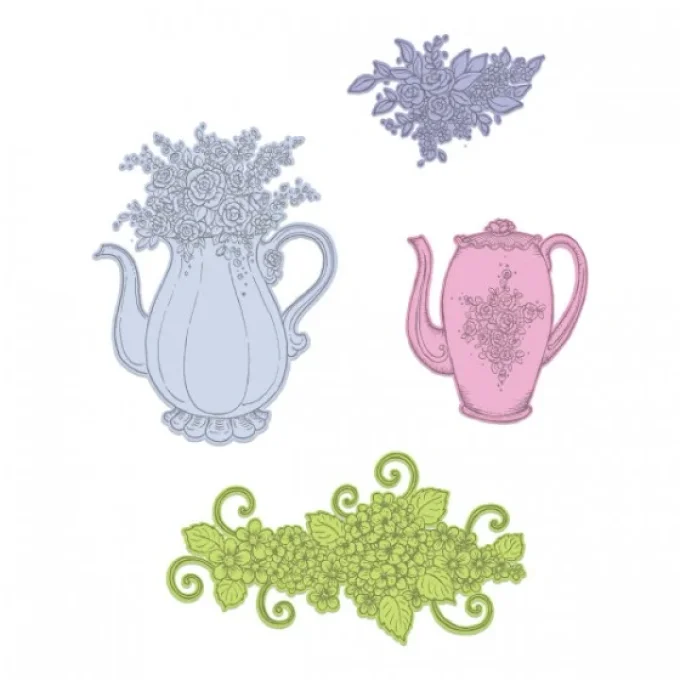 Tampons + Dies Elegant Teapot & Florals