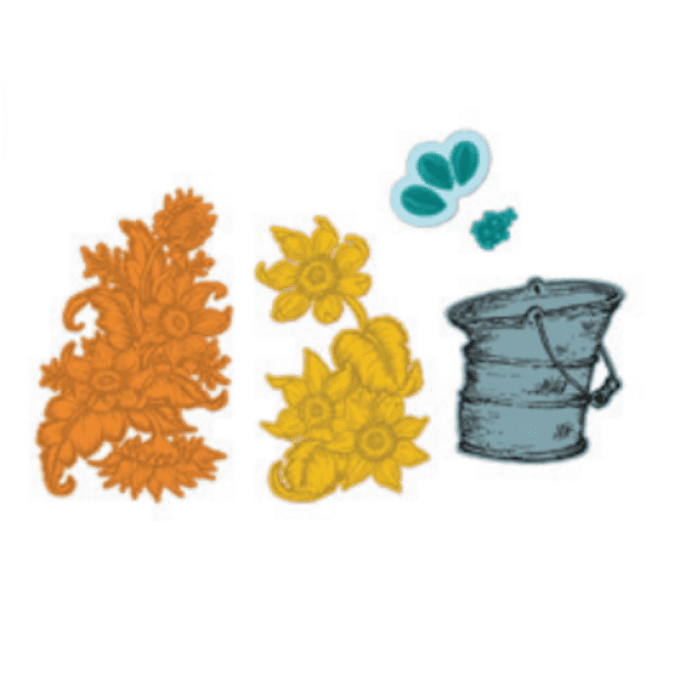 Tampons + Dies Rustic Sunflower Bucket