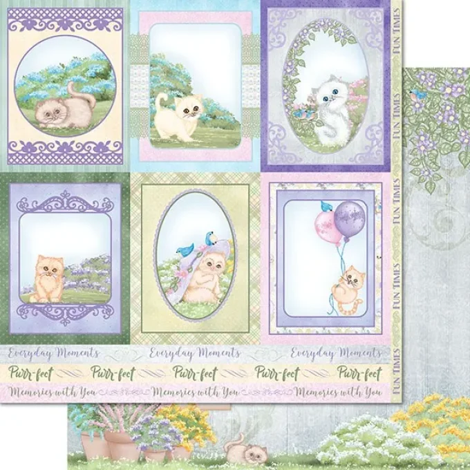 Bloc de papierPurr-fect Posies - 30.5 x 30.5 cm - Heartfelt Créations