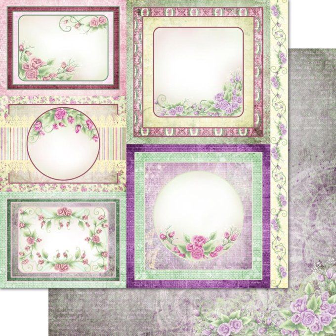 Bloc de papier Elegant Rose Frame 30.5 x 30.5 cm - Heartfelt Créations