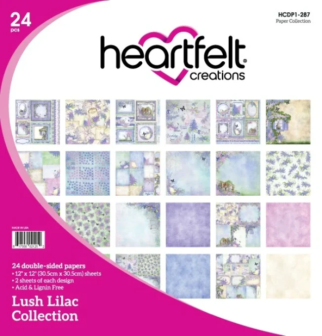Bloc de papier  Lush Lilac 30.5 x 30.5 cm - Heartfelt Créations 