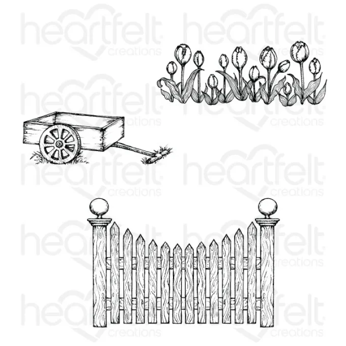 Tampons + Dies Tulip Cart & Fence
