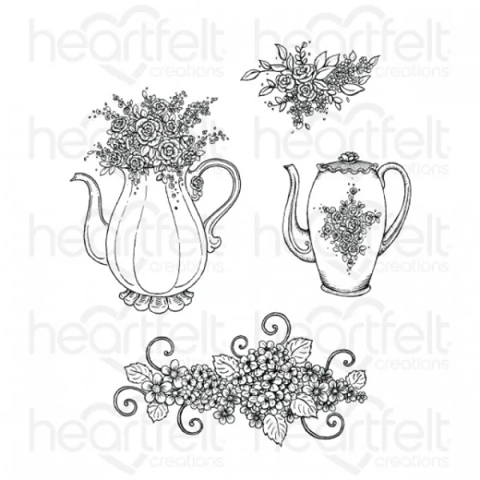 Tampons + Dies Elegant Teapot & Florals