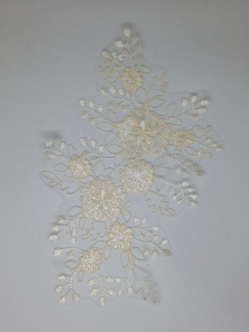 Appliqué en dentelle champagne