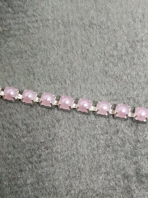 Chaine de perles roes, 1 rangée de 2mm lg 40 cm