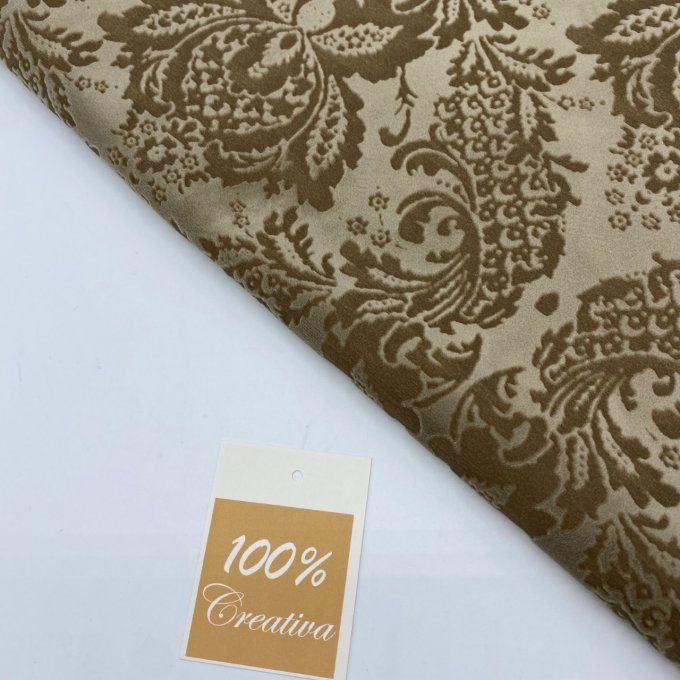 Velours Dévoré Brocart TORTORA 50 x 70 cm 