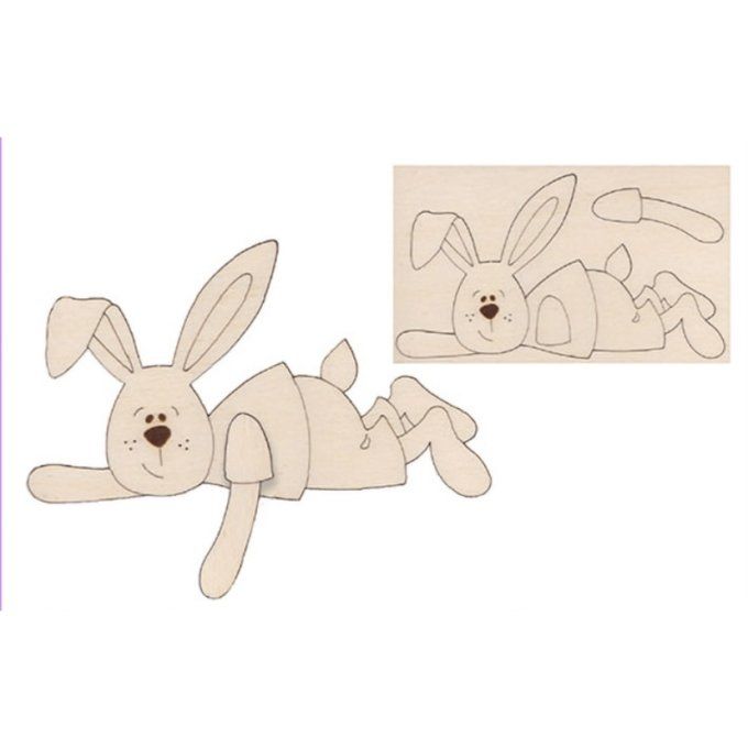 Silhouette en bois Didi le lapin 3D