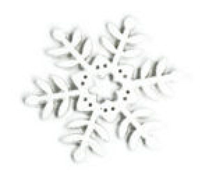 Grand flocon de neige en bois blanc avec des paillettes X10