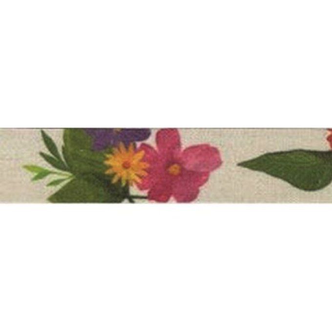 Ruban fleuri 25 mm X 5m