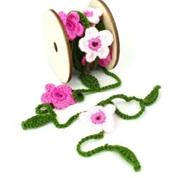 Ruban tricot Fuschia