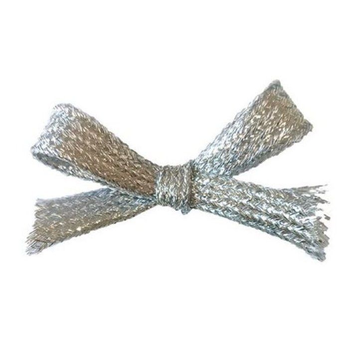 Ruban tubulaire plat Glamour ArgentX 1M