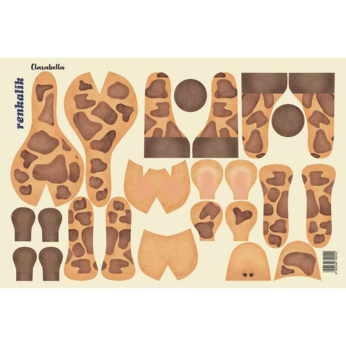 Kraft Tissu 3D Clarabella Grande Girafe
