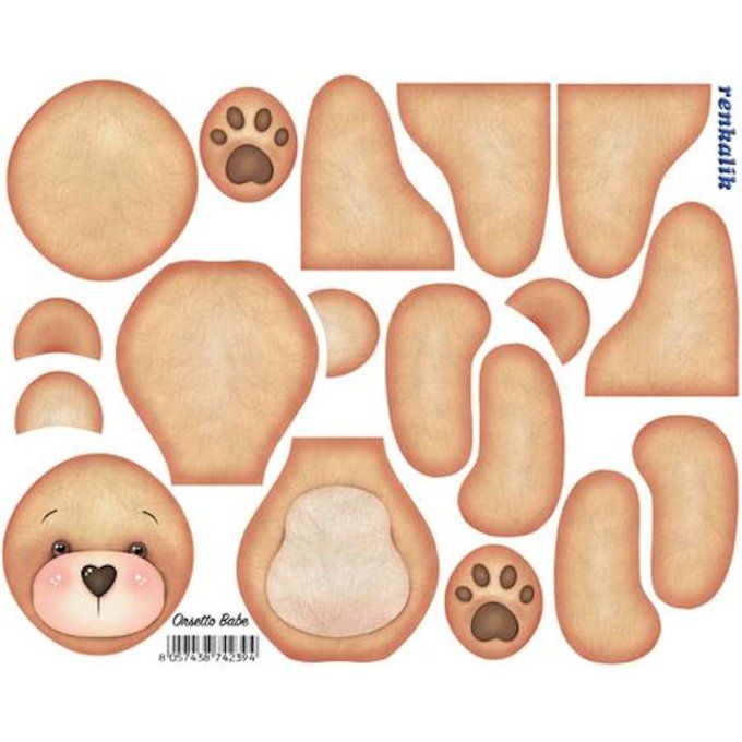 Kraft Cloth 3D Mini Bear Babe Renkalik