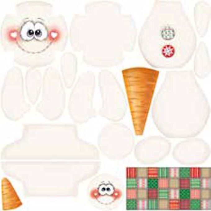 Kraft 3D tissu Zac le bonhomme de neige Renkalik