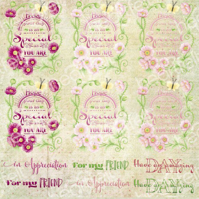 Bloc de papier Floral Sentiment 30.5 x 30.5 cm - Heartfelt Créations