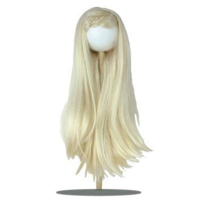 Perruque de poupée cheveux raides Blondo