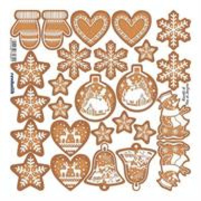  TISSU KRAFT 3D Biscuits au pain d’épices 45x45 cm