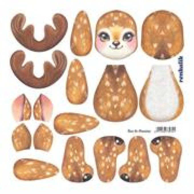 TISSU KRAFT 3D Tina la Rennina 45x45 cm