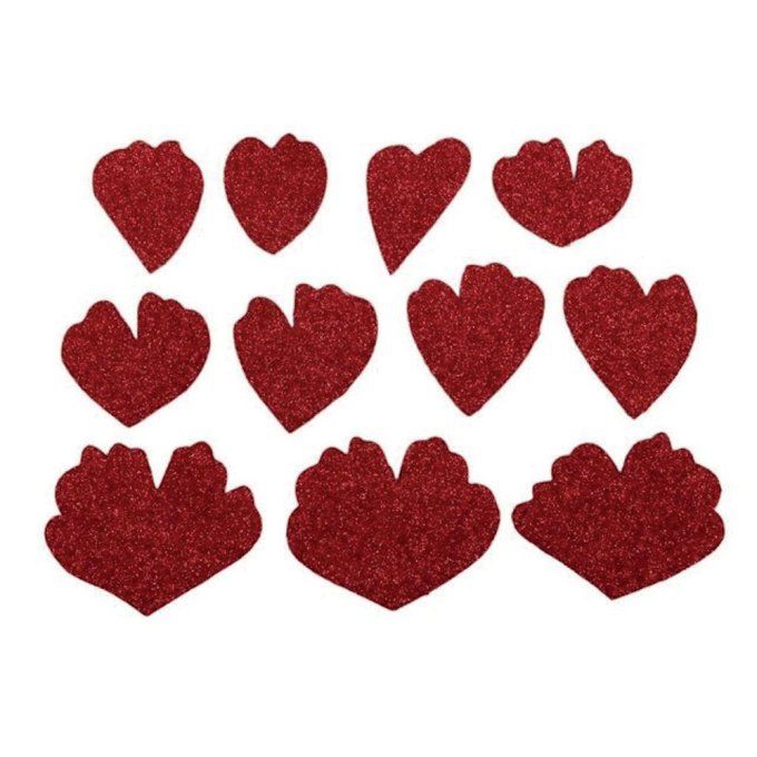 Feutre pivoine stardust col.rouge cm.25x15