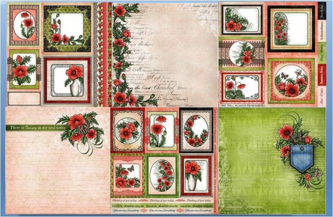 Bloc de papier Blazing Poppy - 30.5 x 30.5 cm - Heartfelt Créations