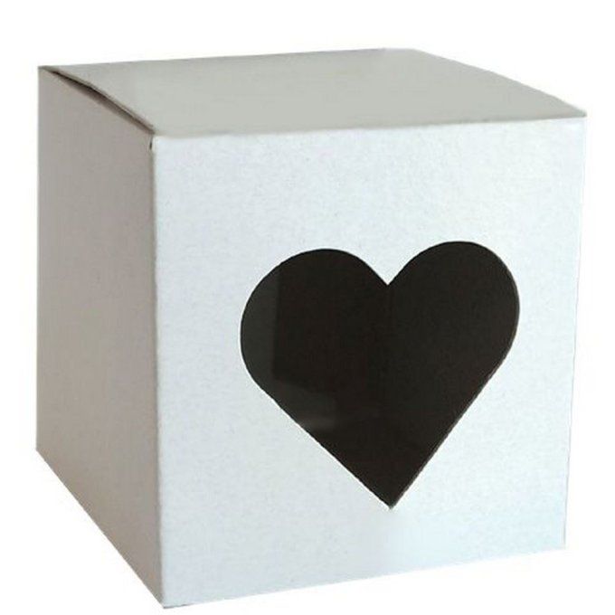 Bombonnière Cubebox en carton avec coeur x12