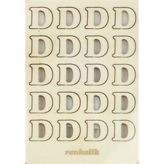 Jeu de lettres en bois D