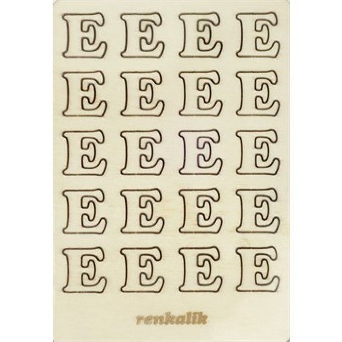 Jeu de lettres en bois E