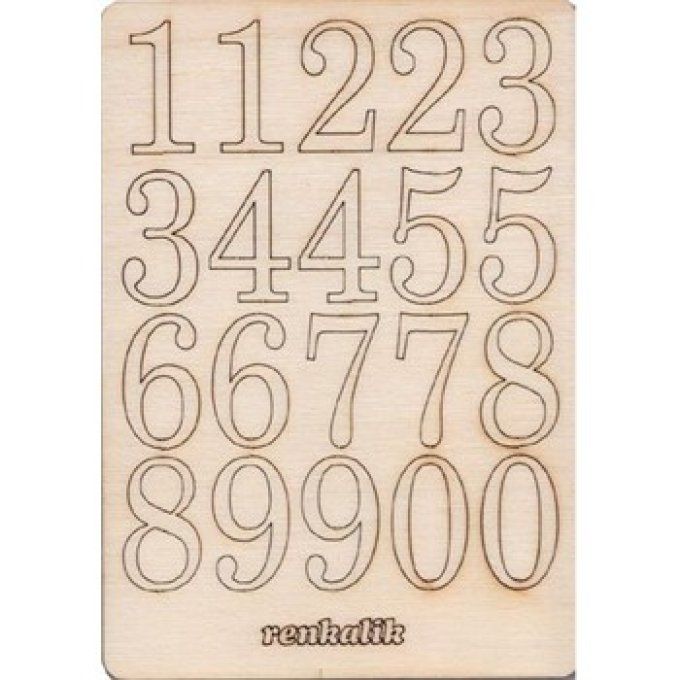 Chiffres en bois 0-9