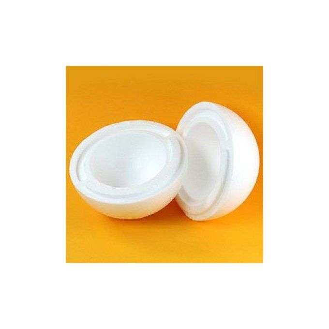 Boule polystyrène - 2 demi-sphères - 15 cm