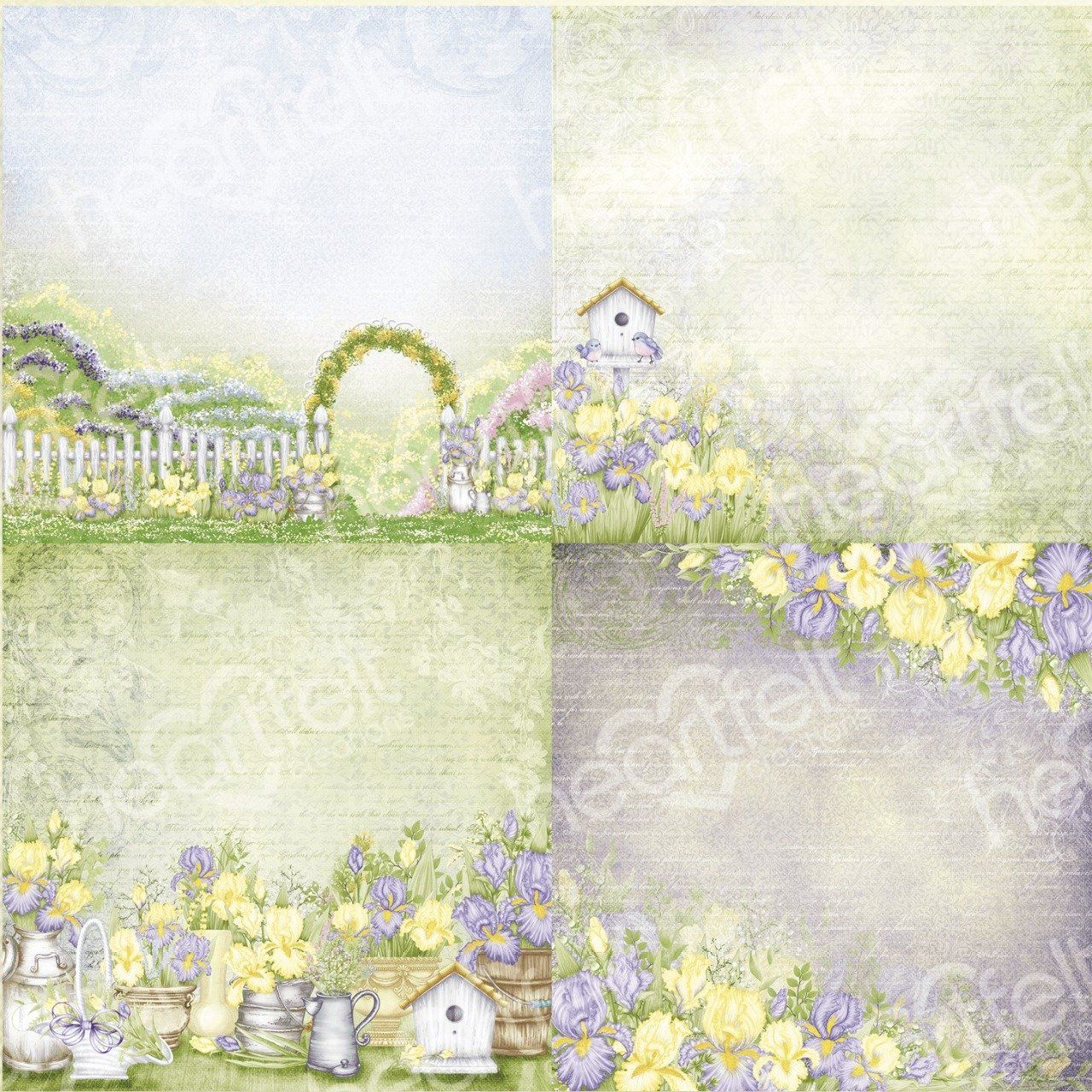 Bloc de papier Iris Garden 30.5 x 30.5 cm - Heartfelt Créations