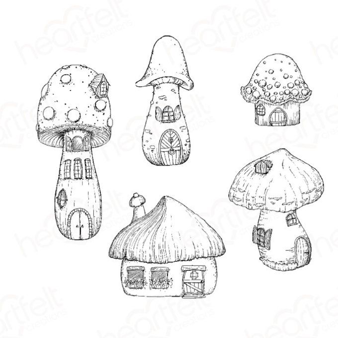 Tampons + Dies Mini Mushroom Cottage