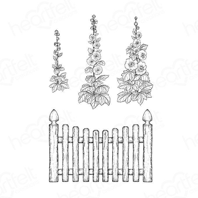 Tampons + Dies Hollyhock Fence