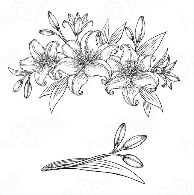 Tampons + Dies Garden Lily Bouquet & Buds