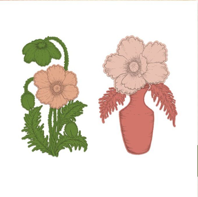Tampons + Dies Wild Poppy Accents Bouquet