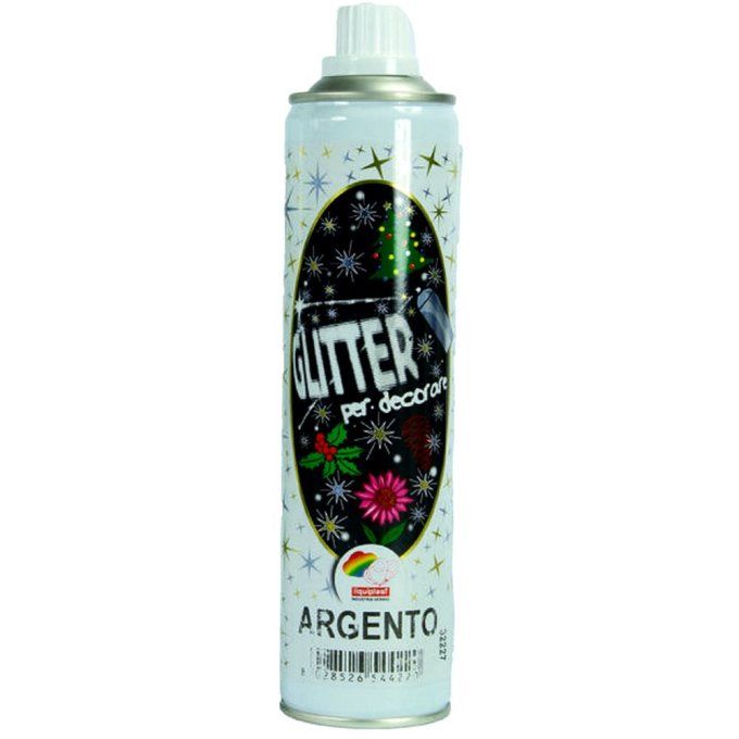 Spray pailleté argenté pour décorations