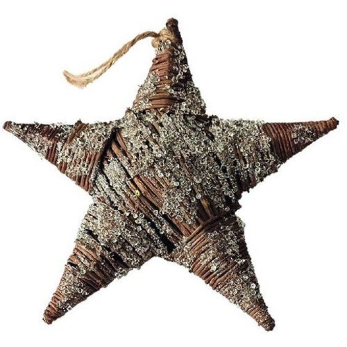 Étoile en bois gelée