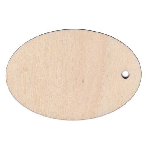 Étiquette ovale en bois