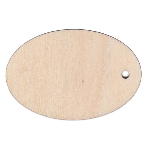 Étiquette ovale en bois