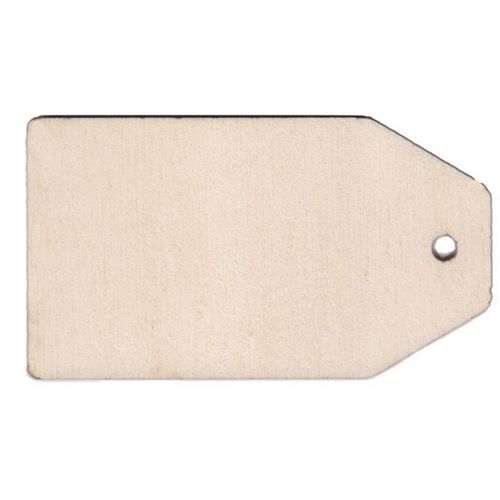 Étiquette rectangulaire en bois