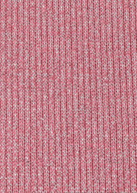 Ribby Lurex Tissu Côtelé Corail et Argenté 50 x 52 cm 