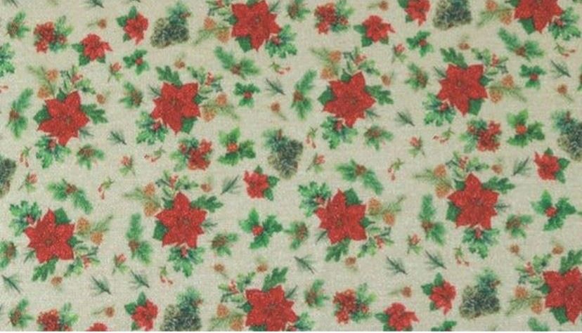 Tissu Jersey imprimé LUREX BRILLANTcol. ÉTOILE DE NOËL cm.35x50