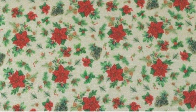 Tissu Jersey imprimé LUREX BRILLANTcol. ÉTOILE DE NOËL cm.35x50