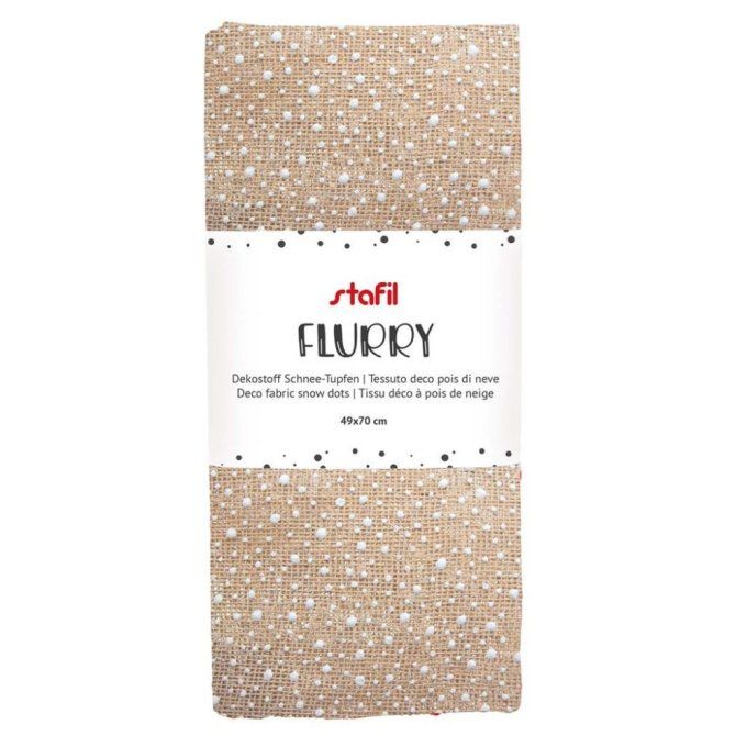 Tissu Beige Flurry à pois blancs