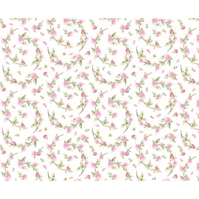 Tissu Jersey imprimé Capriccio Ramage cm 35 x 50