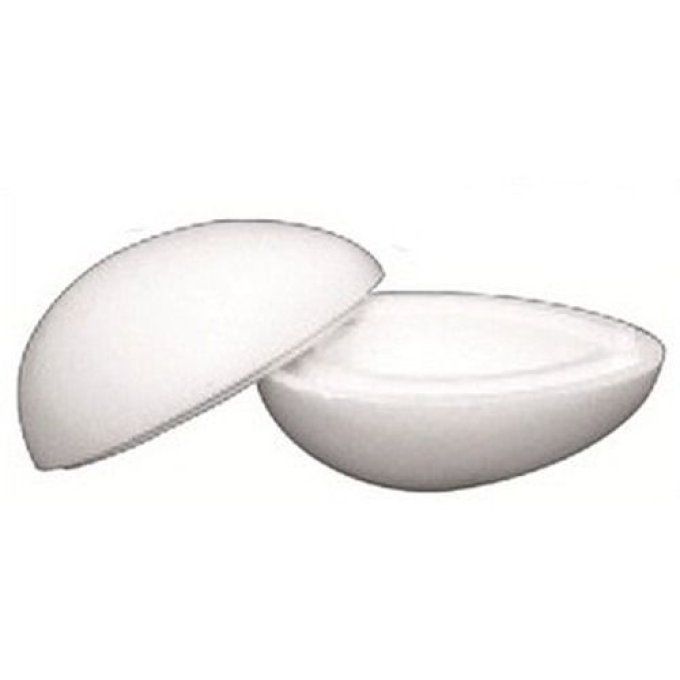 Oeuf polystyrène - 2 demi-oeufs- 15.5 cm