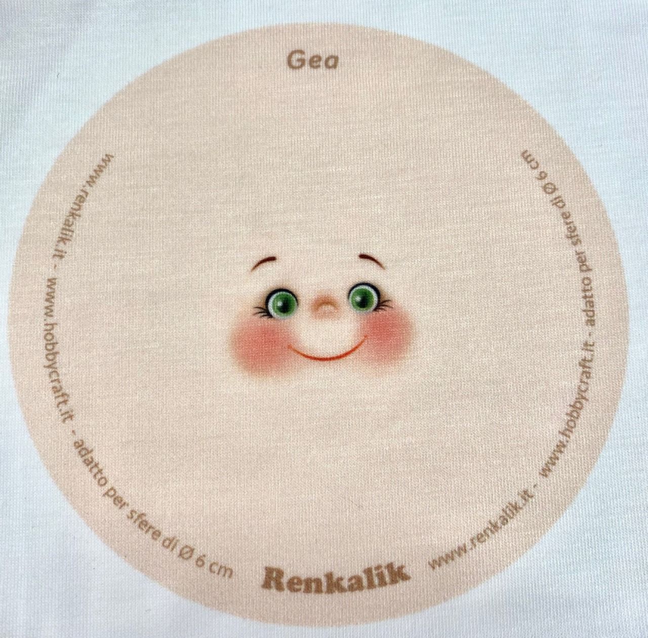 Visages Gea  imprimés sur tissu x3
